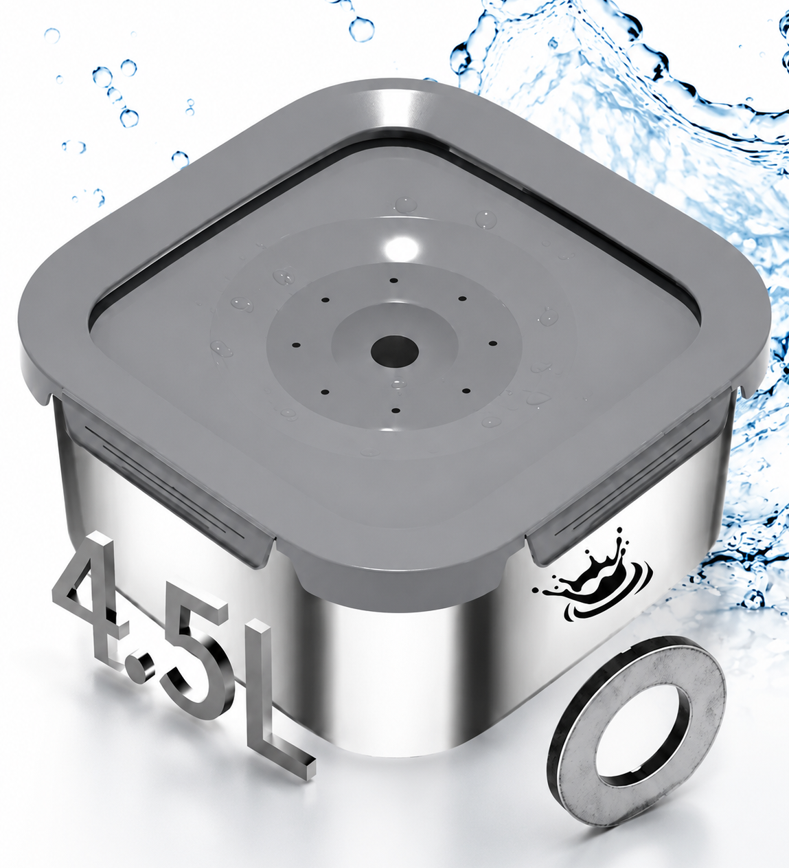 Klavon™ AquaGuard 4.5L Spill-Free Dog Water Bowl