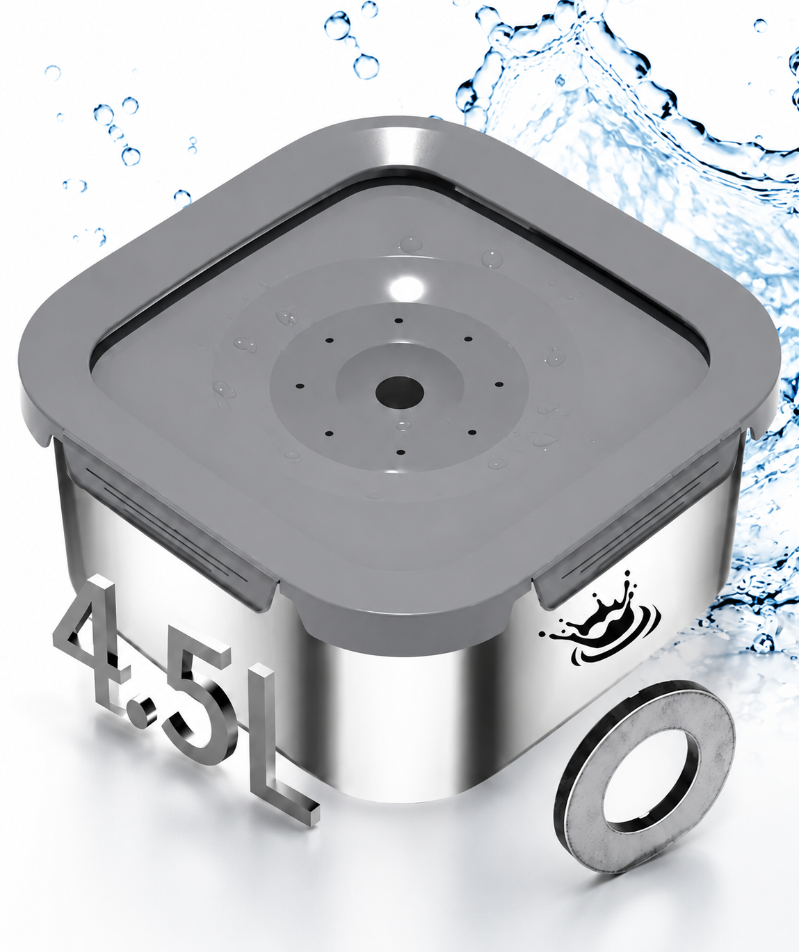 Klavon™ AquaGuard 4.5L Spill-Free Dog Water Bowl