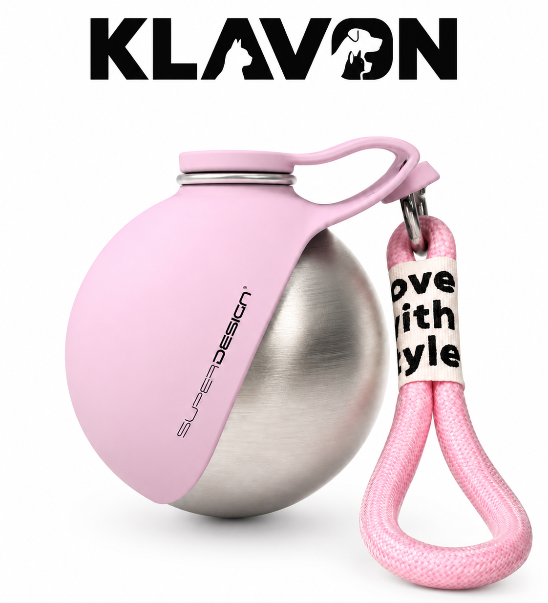 Klavon™ AquaGo 2-in-1 Portable Dog Water Bottle 285 ml