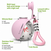 Klavon™ AquaGo 2-in-1 Portable Dog Water Bottle 285 ml