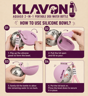 Klavon™ AquaGo 2-in-1 Portable Dog Water Bottle 285 ml